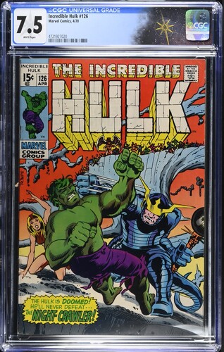 Incredible Hulk #126 CGC 7.5 Roy Thomas story, Herb Trimpe cover and art (Marvel Comics, 1970) White pages