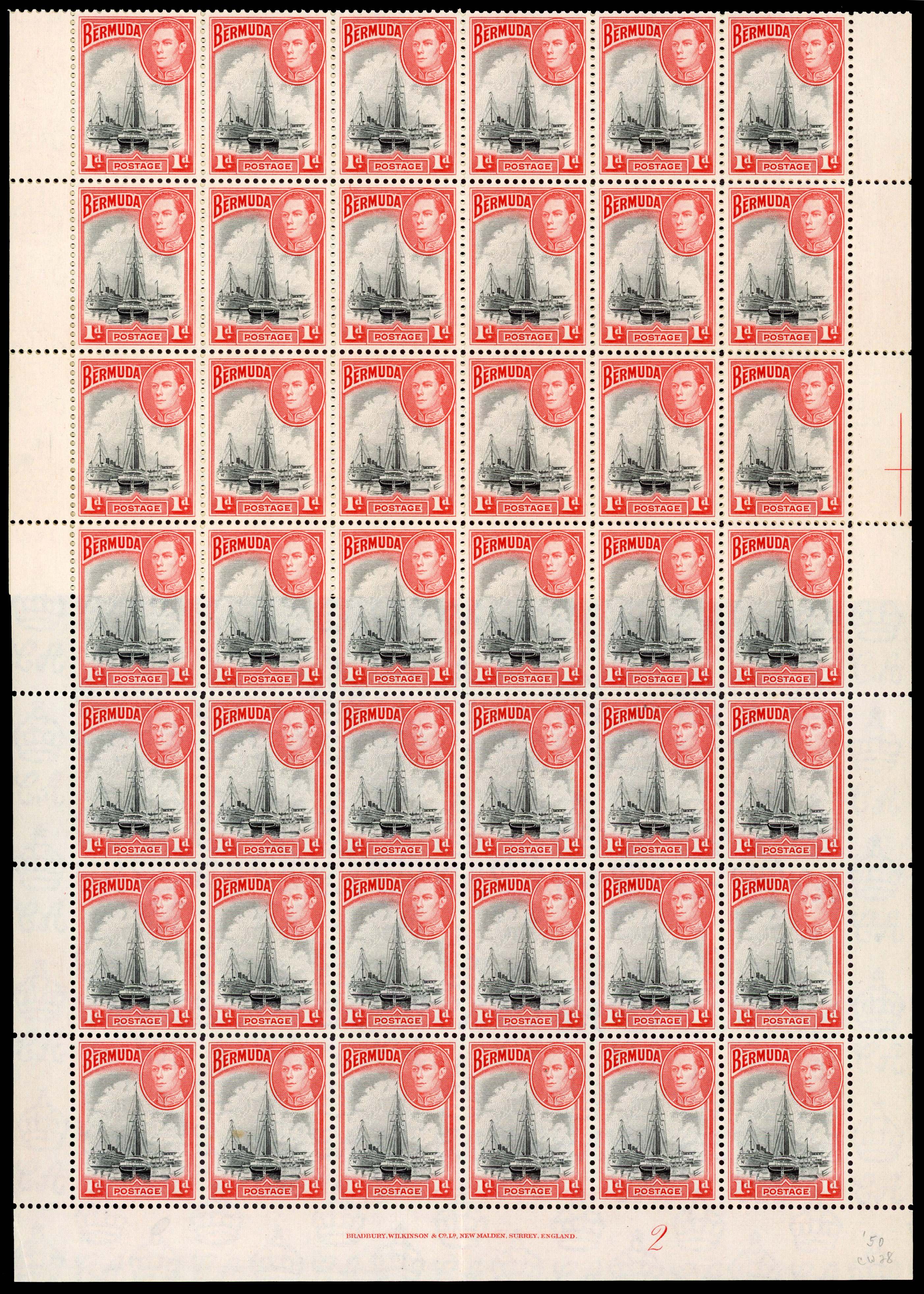 Bermuda SG 110/115 sheets mint