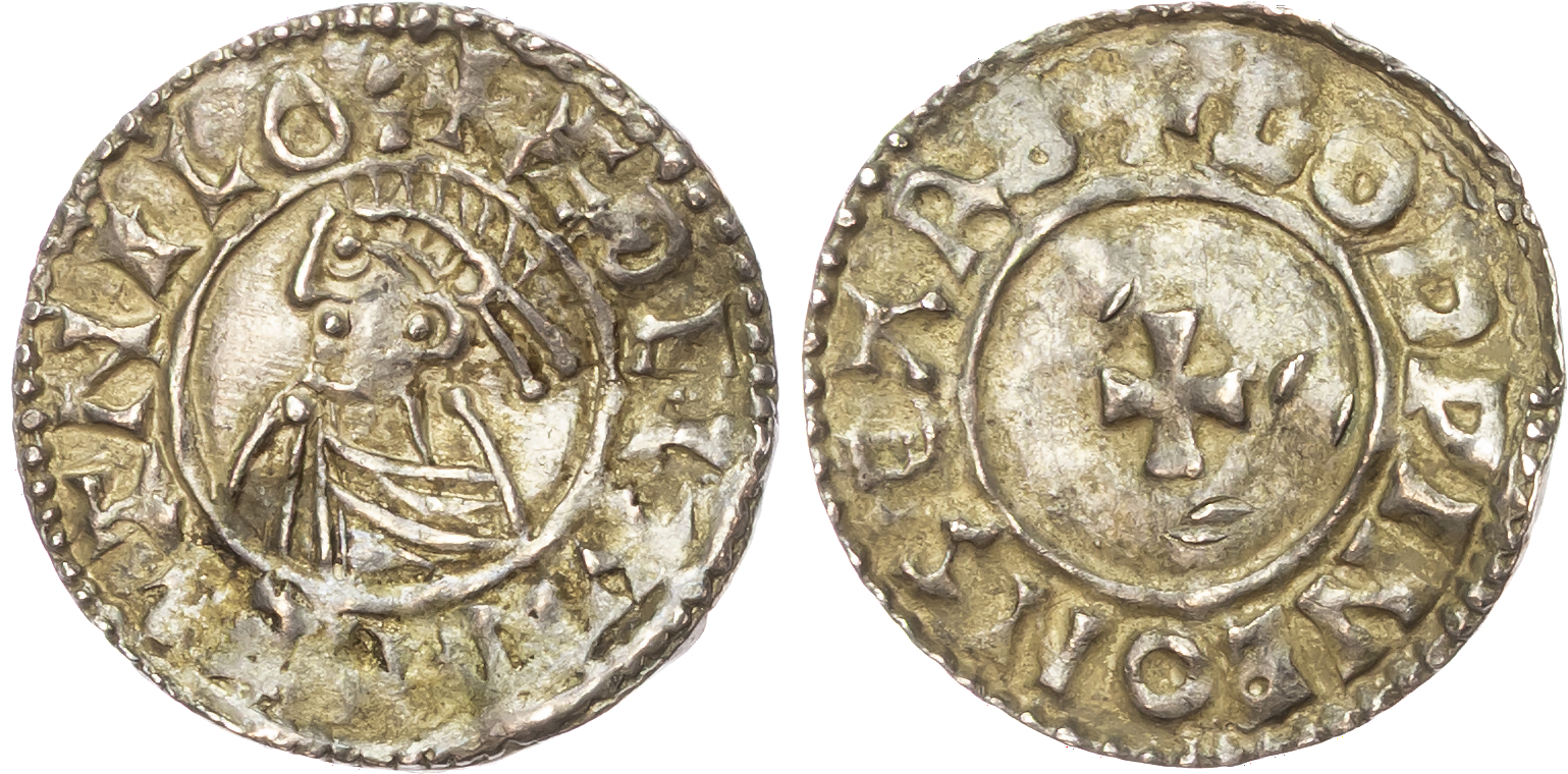 Aethelred II (978-1016) Penny, last small cross type (c. 1009-1017), Salisbury mint, moneyer Godwine.