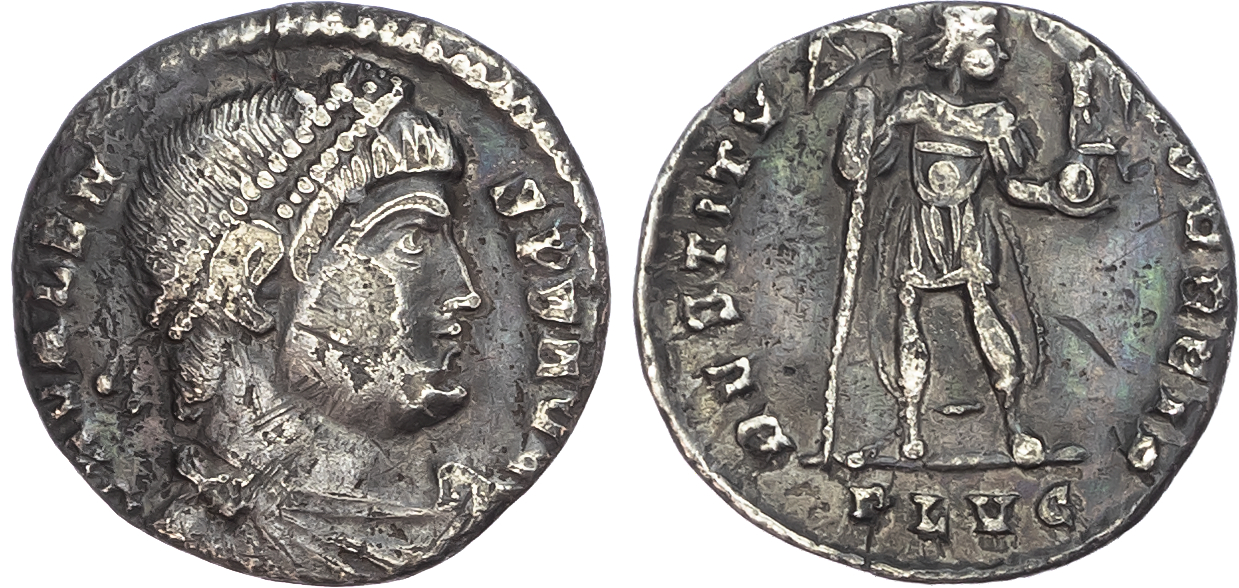 Valens (AD 364-378) AR Siliqua, Lugdunum, AD 366, 1.90g. 