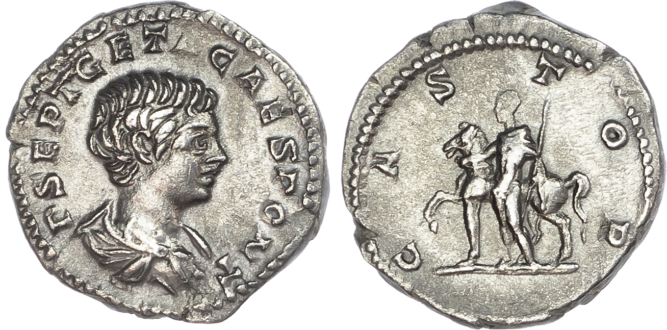Geta (as Caesar, AD 198-209) AR Denarius, Rome, AD 200-205, 3.23g. 