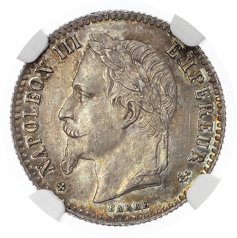 France. Napoleon III AR 50 Centimes. 1867BB. 