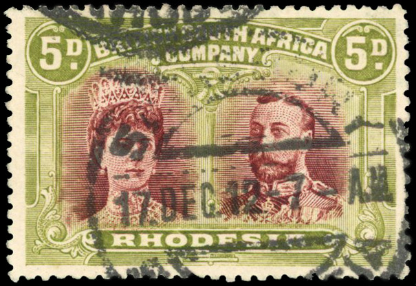 SG 143a 5d lake-brown and green used