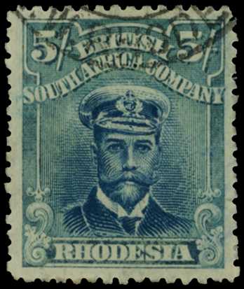 1917-20 5/- Head Die IIIA, perf 14. Used...