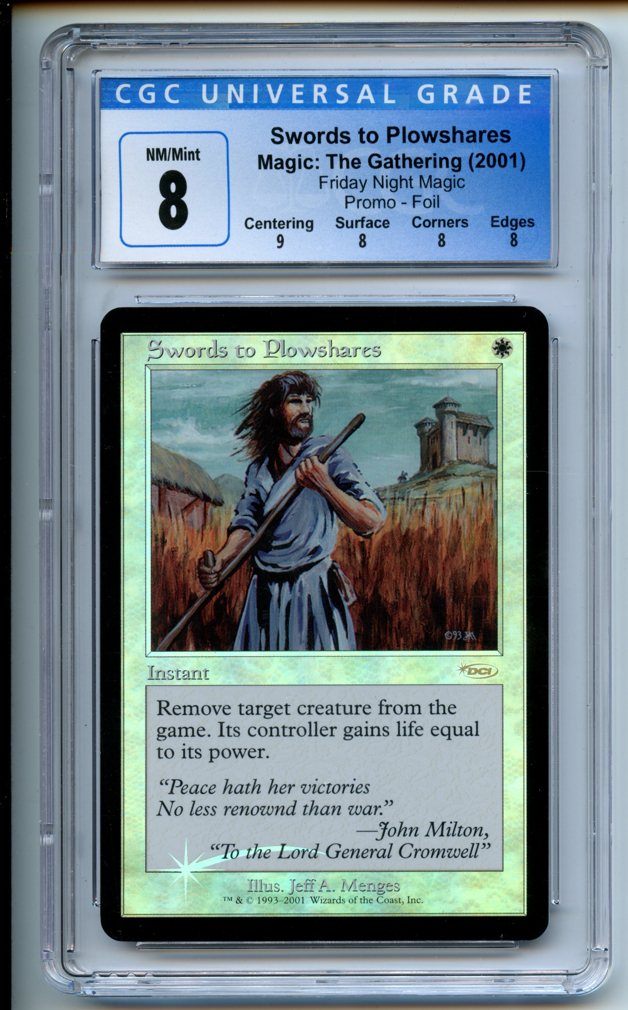 Magic The Gathering  - Swords to Plowshares  FOIL  - FNM Promo  - CGC 8