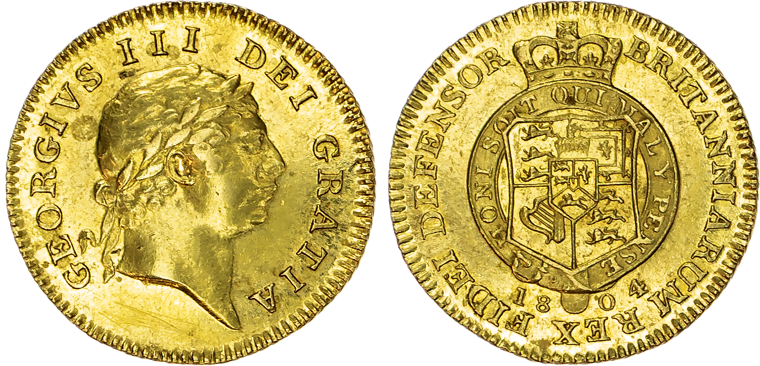 George III (1760-1820), Half-Guinea, 1804.