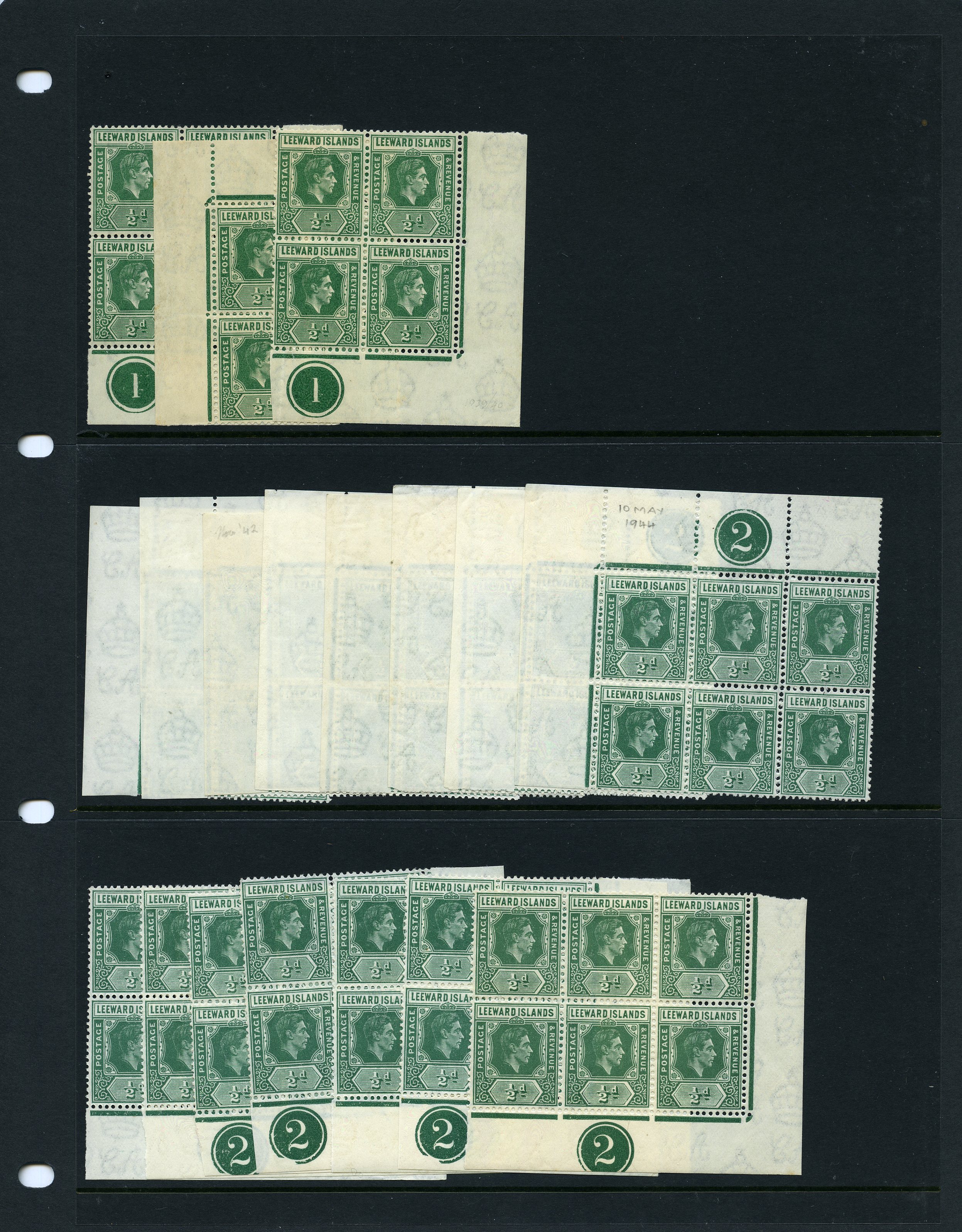 1938-51 ½d mint study with Plate blocks;...
