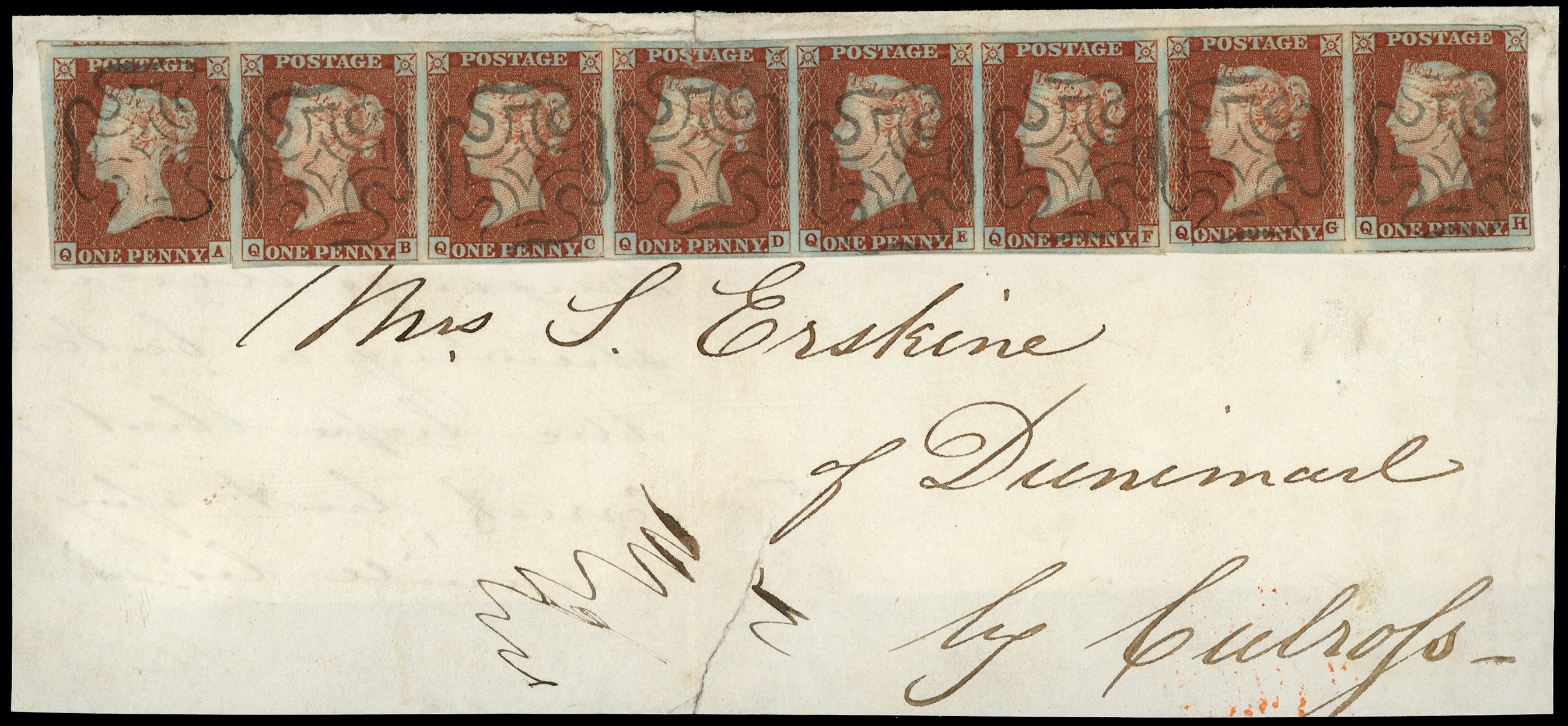 1841 1d Red-brown Pl.30. Scottish thin Lined...
