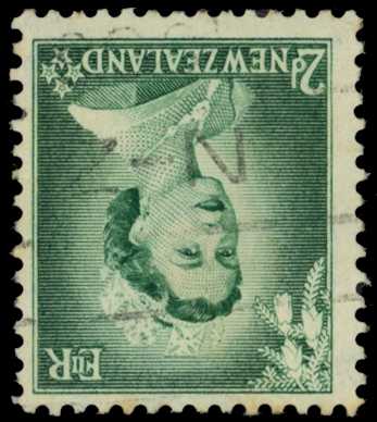 1953-9 2d bluish green with inverted...