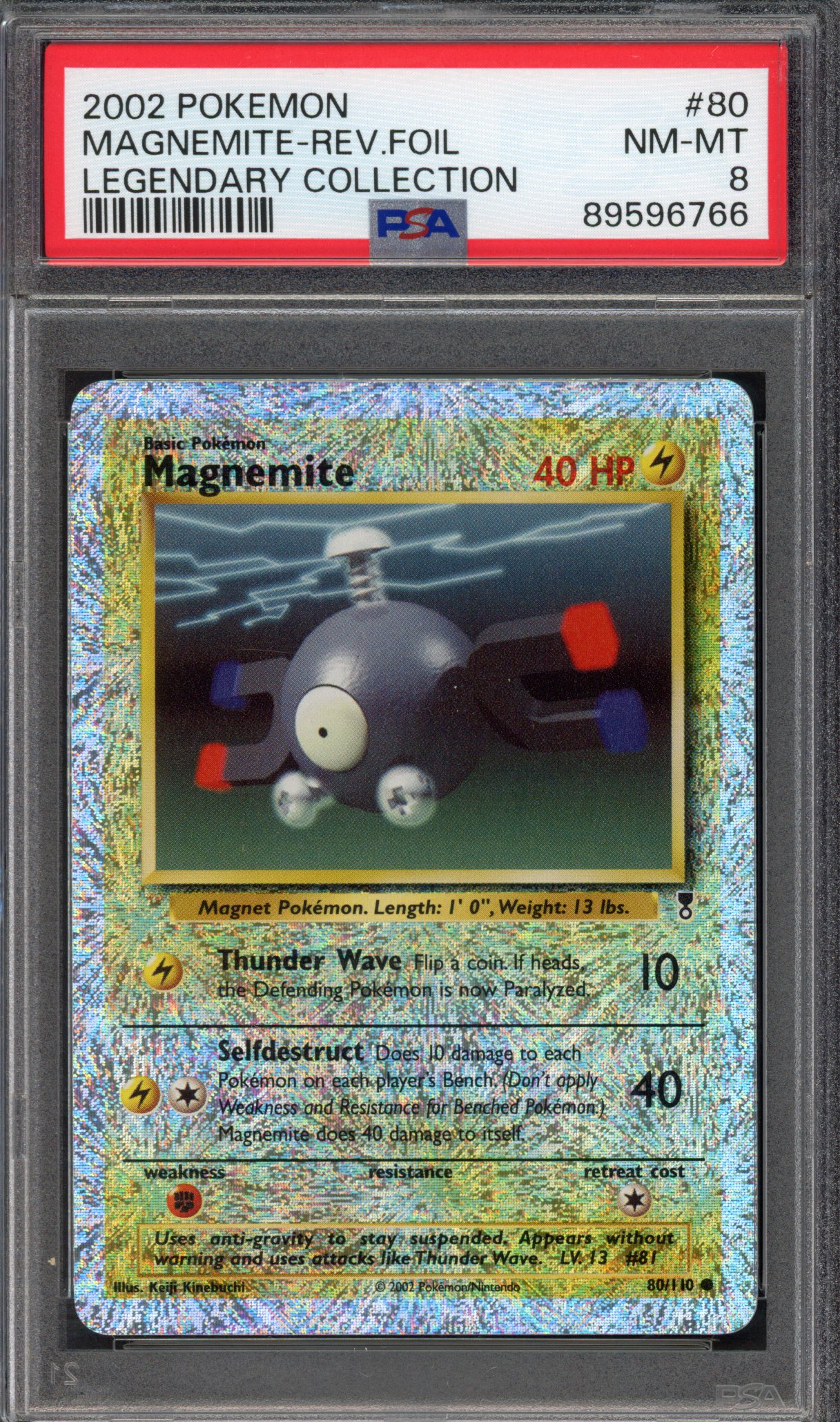 Pokémon TCG PSA 8 Magnemite 80 Reverse Foil, Legendary Collection