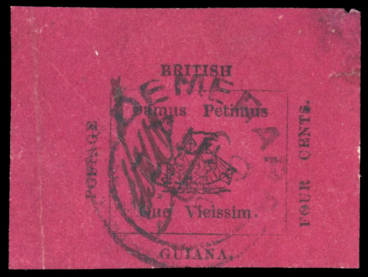 British Guiana SG 24 4c black on magenta used 
