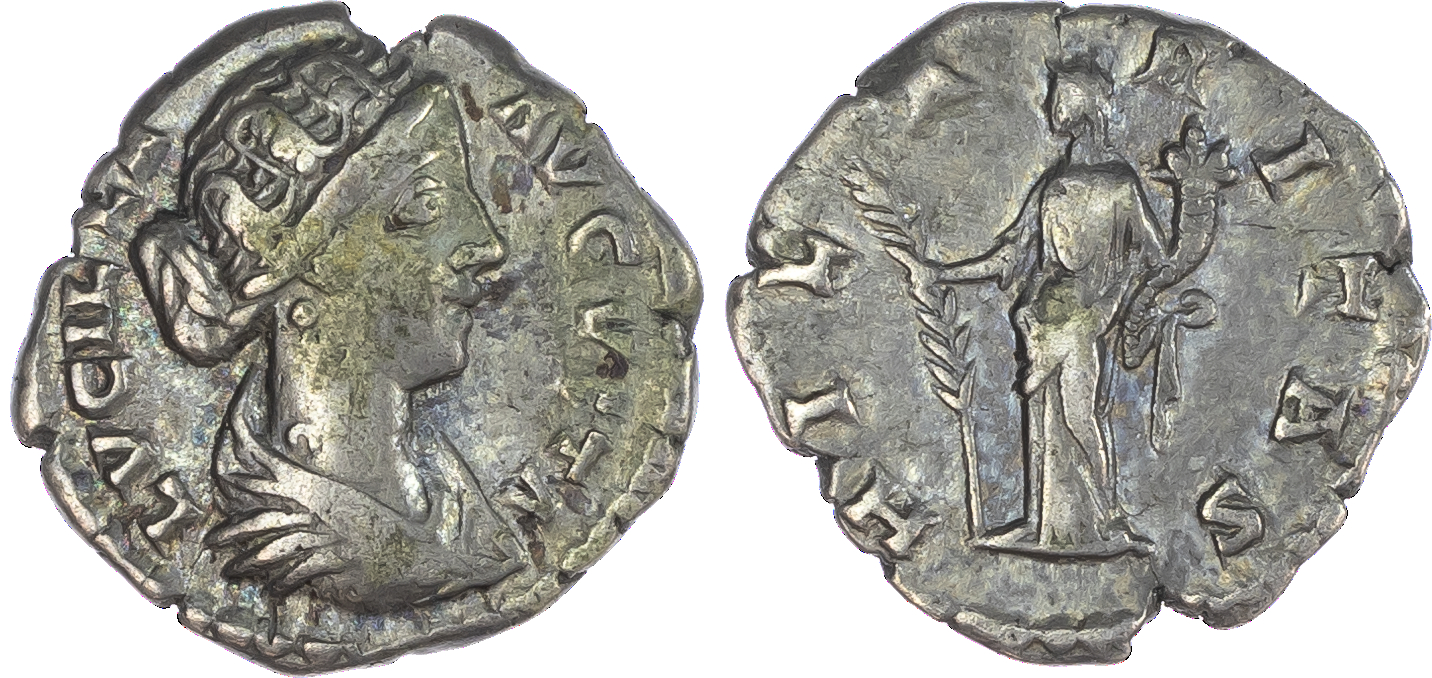 Lucilla (AD 164-182) AR Denarius, Rome, c. AD 164-166/7, 2.66g. LVCILLA AVGVSTA, draped bust of Lucilla facing right. Rev.