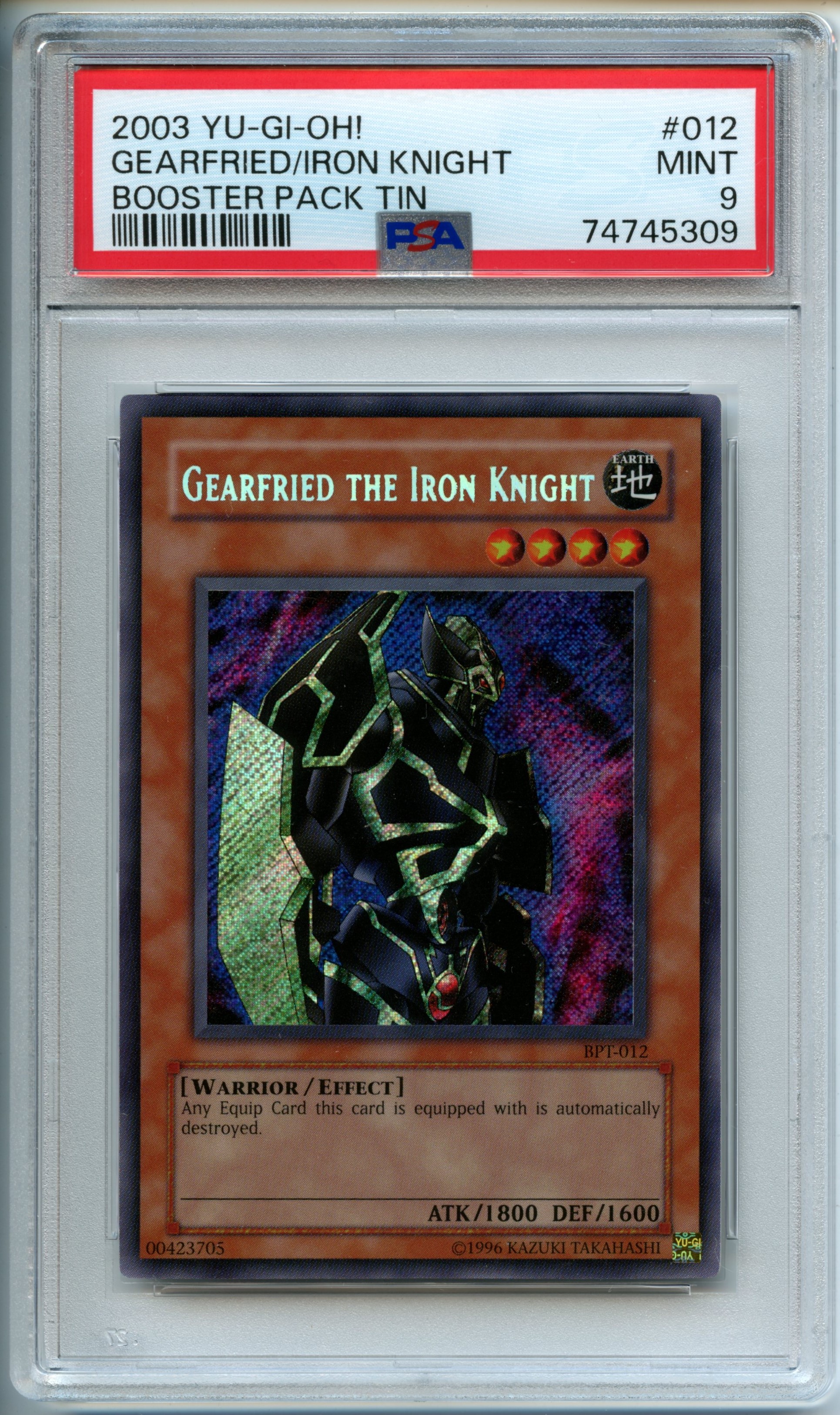 Yu-Gi-Oh! - Gearfried The Iron Knight   - Booster Pack Tin  - PSA 9 