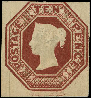 1848 10d red-brown (Die 1).