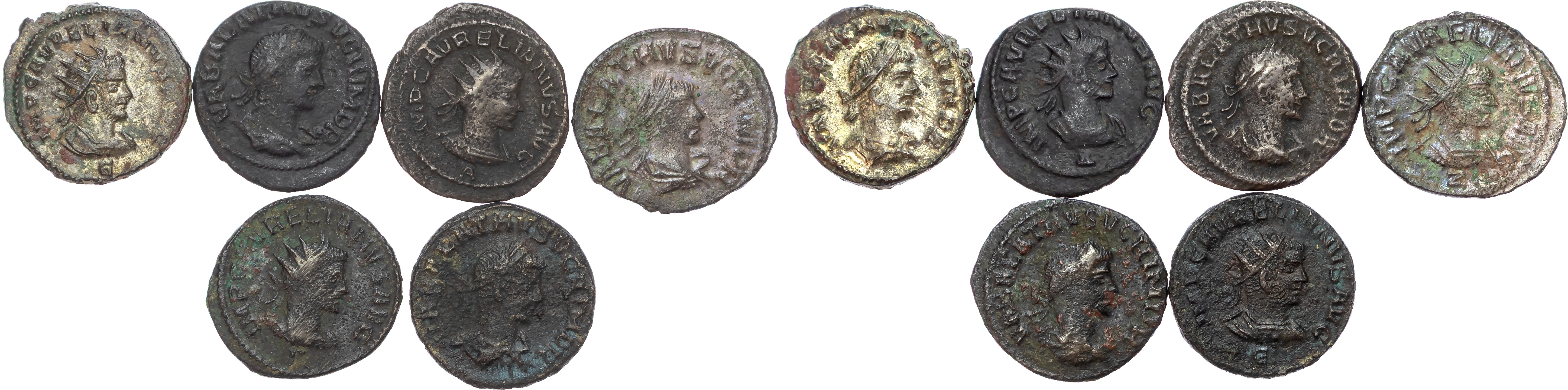 Group lot of 6 Aurelian and Vaballathus AE Antoninani.