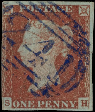 1841 1d Red-brown Pl.82. Denbeigh Violet...