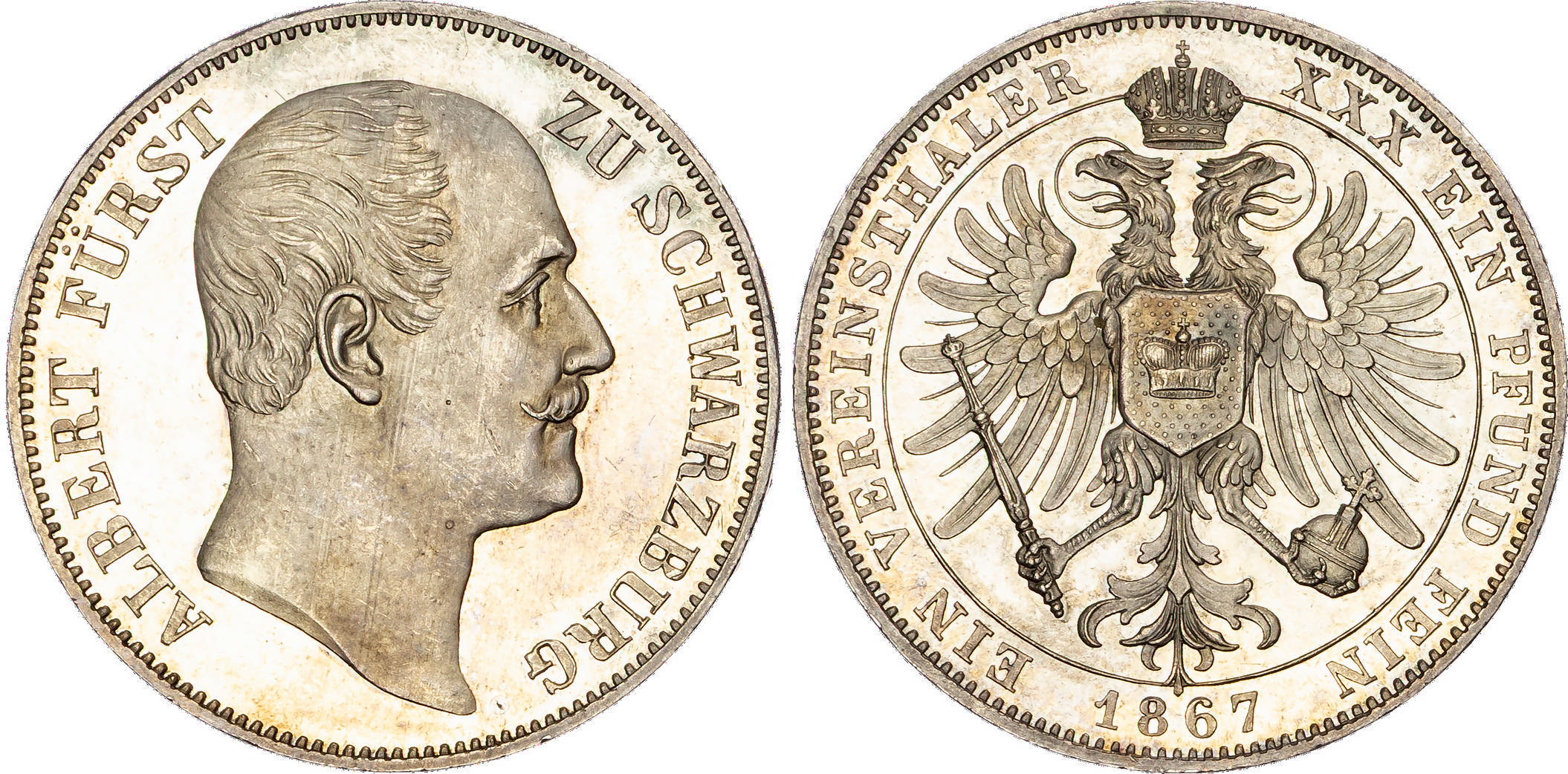 Germany, Schwarzburg-Rudolstadt, Albert (1867-1869), silver Taler, 1867
