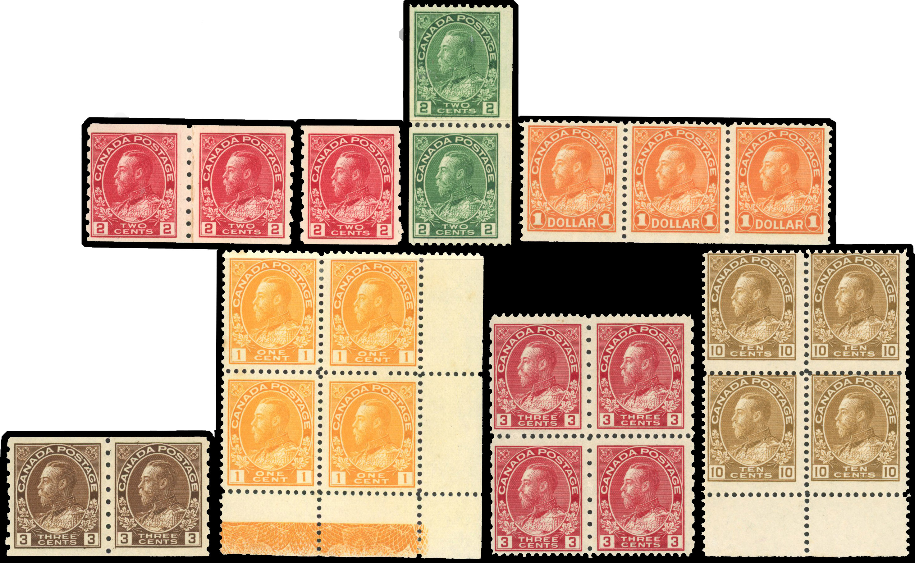 Canada 'Admiral' Specialised collection shades lathework graded singles etc.