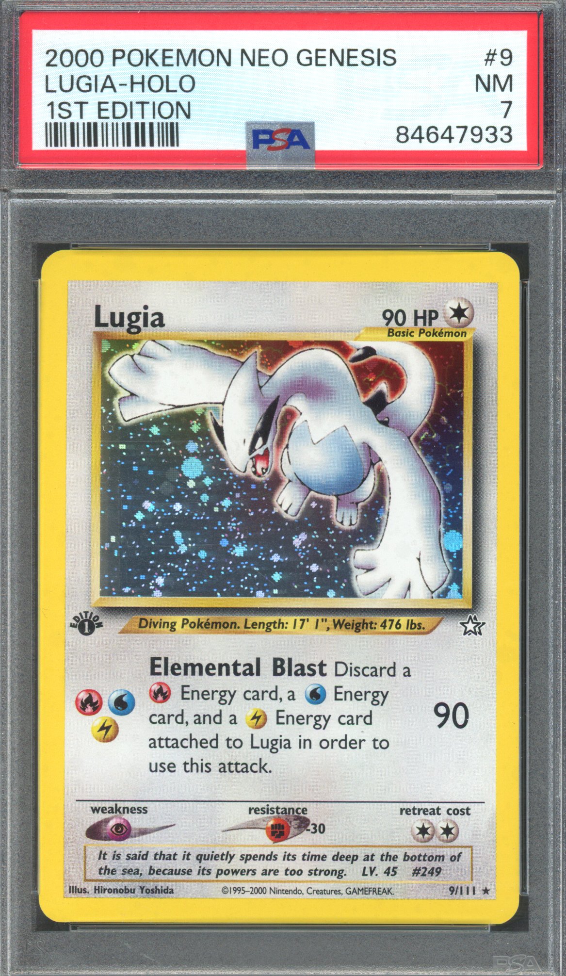 Pokémon TCG - PSA 7 1st Edition Lugia Holo #9 - Neo Genesis 