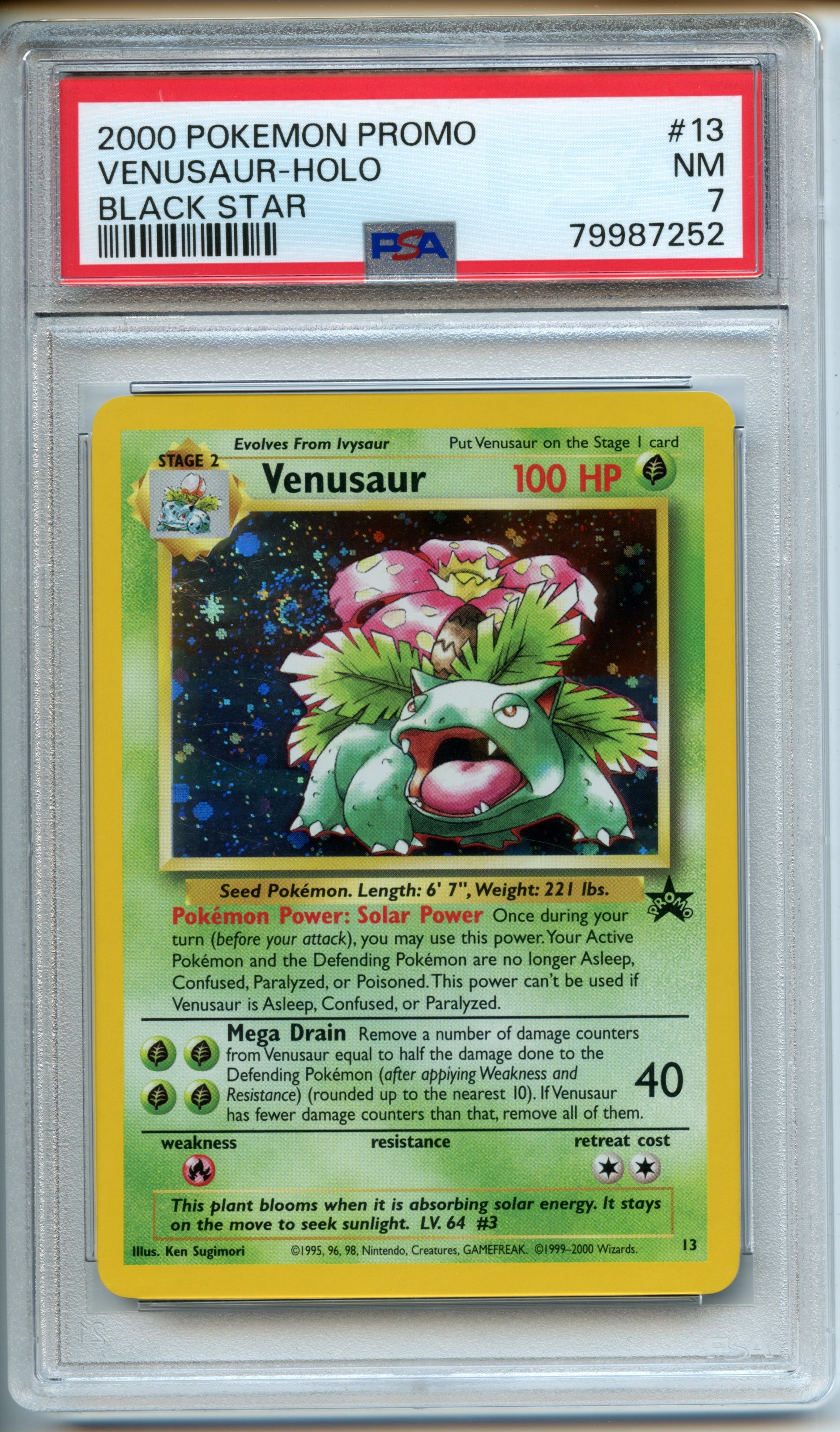 Pokemon TCG  - Venusaur HOLO  - Black Star Promo - PSA 7 
