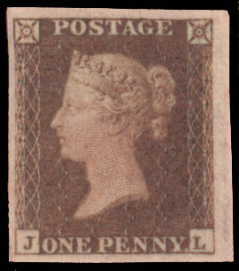 GB 1841 SG 8 1d red-brown Plate 128 imprimatur