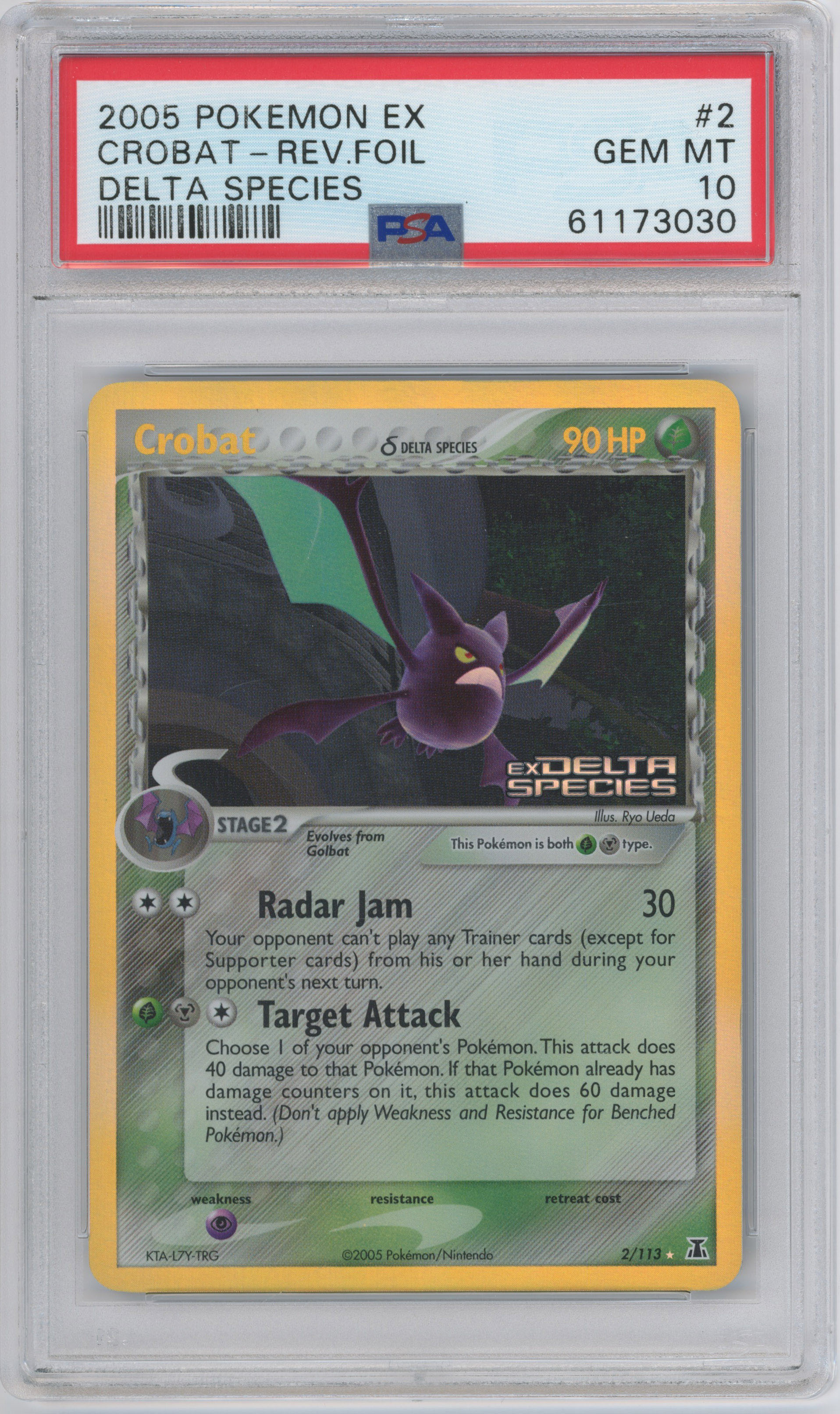 Pokémon TCG - PSA 10 Crobat  Rev-Holo - Delta Species #2