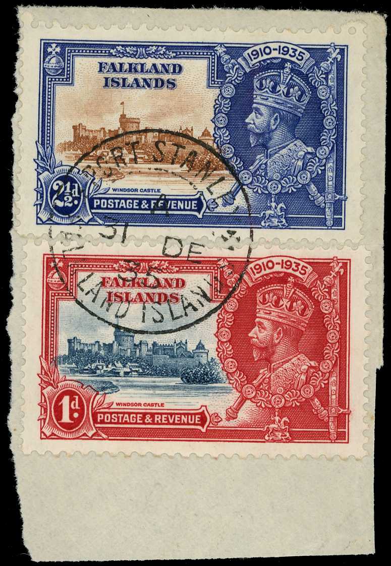 1935 Silver Jubilee 1d deep blue and scarlet...