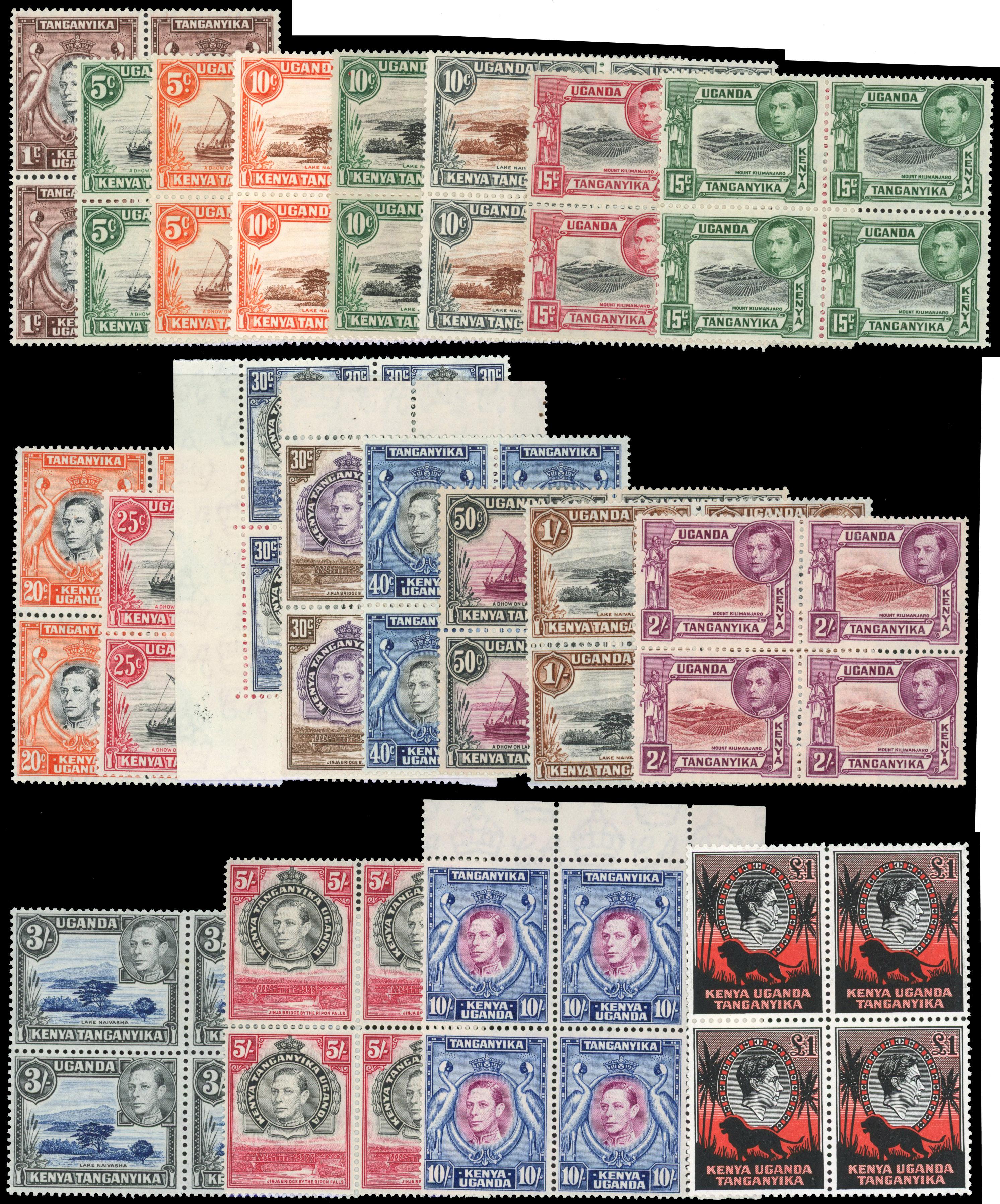 KUT SG 131a-150b blocks mint