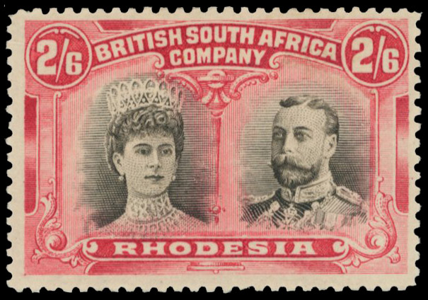 2s6d black and (deep) rose-carmine unlisted, mint