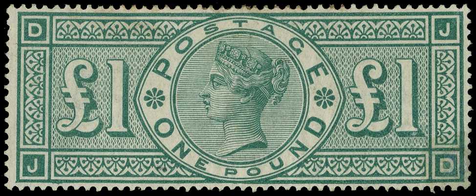 1891 £1 green (JD), part o.g.; grease...