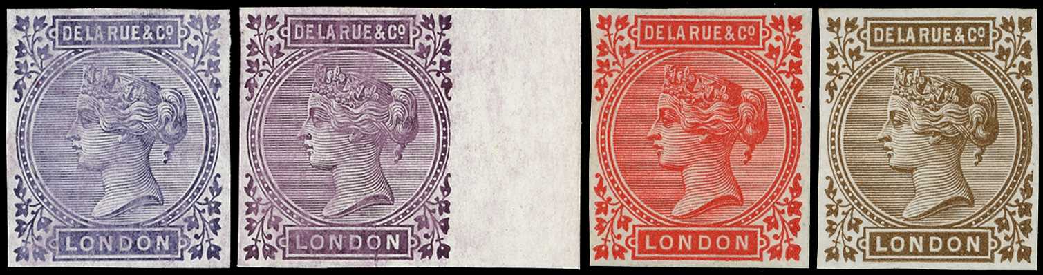1879 De La Rue tender essays, four 'dummy...