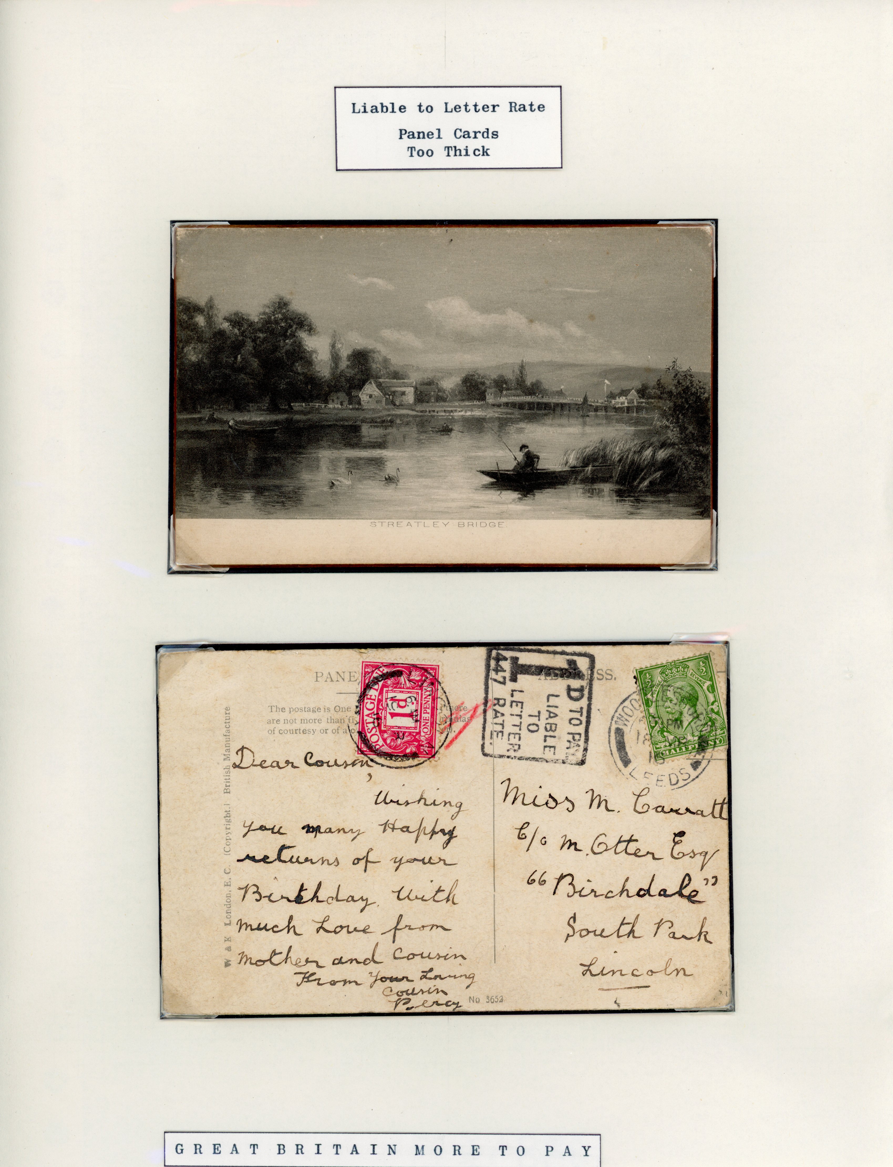 Great Britain 1916 panel card depicting Streatley Bridge