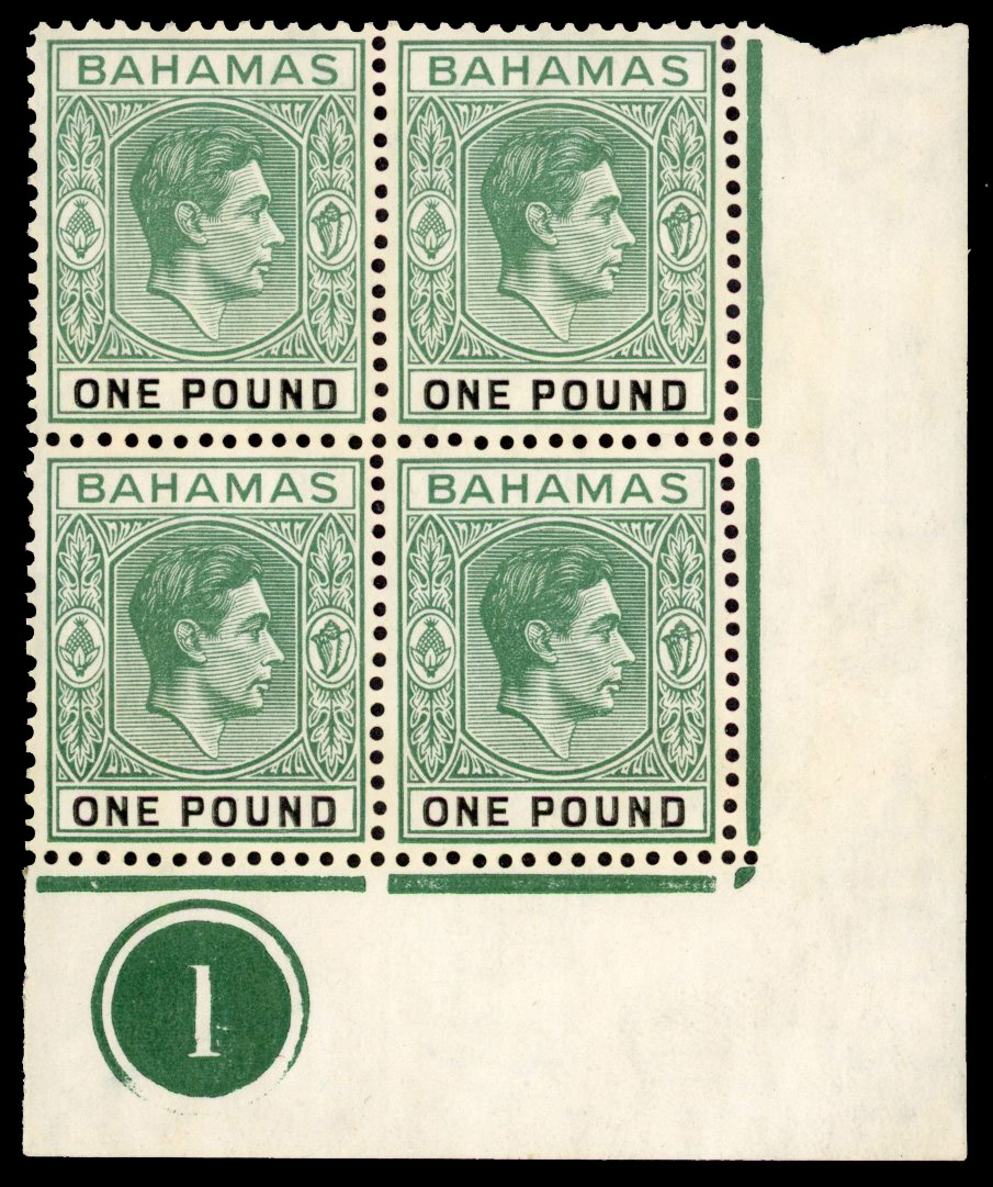 Bahamas SG 157 Plate block mint