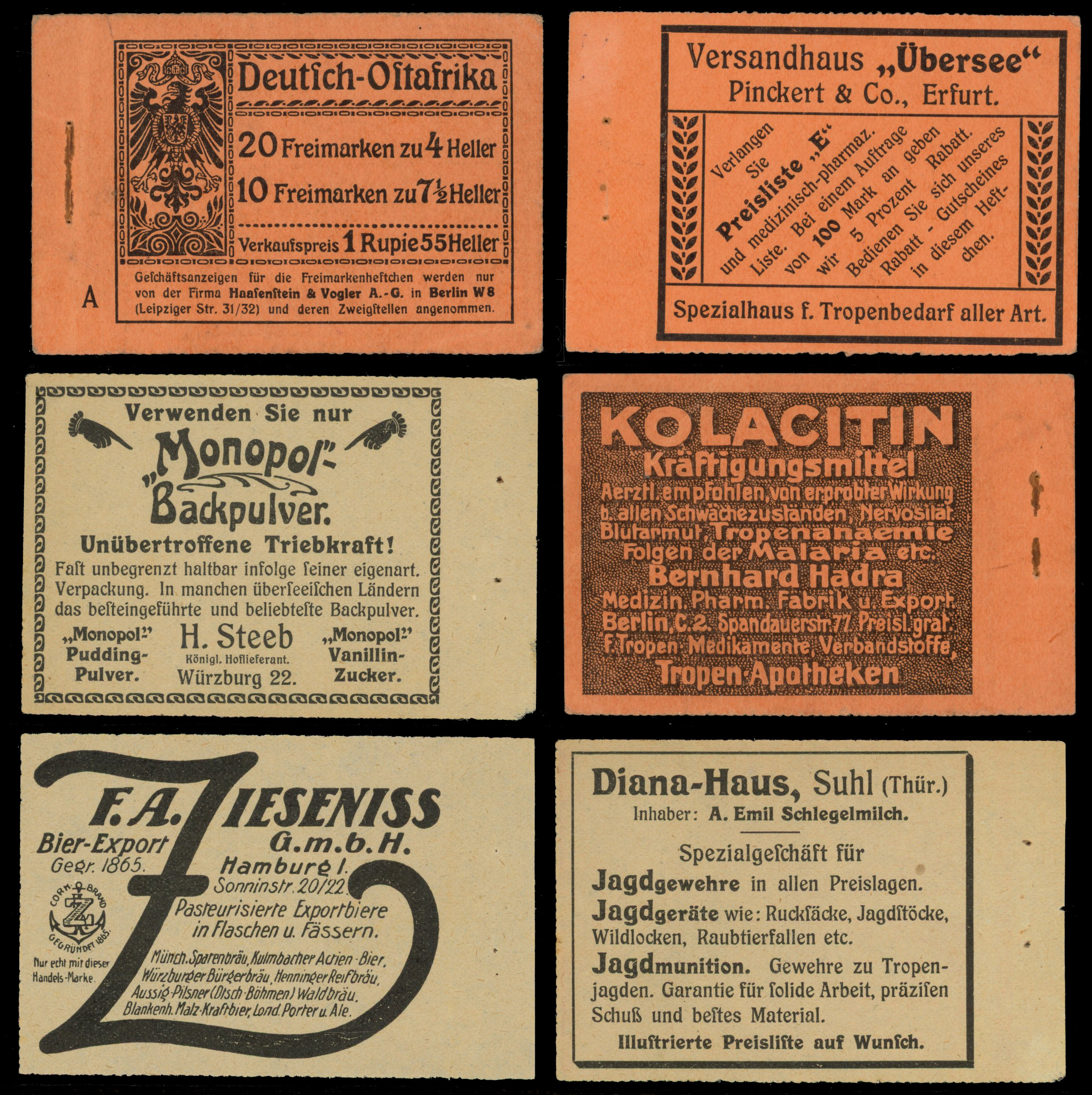 German East Africa stamp booklets group