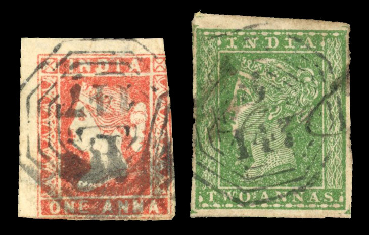 Malaya Straits India used in Penang SG Z21, 22 1854 1a, 2a