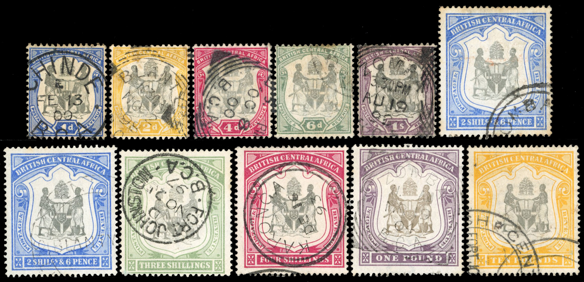 Nyasaland SG 43-52 group used