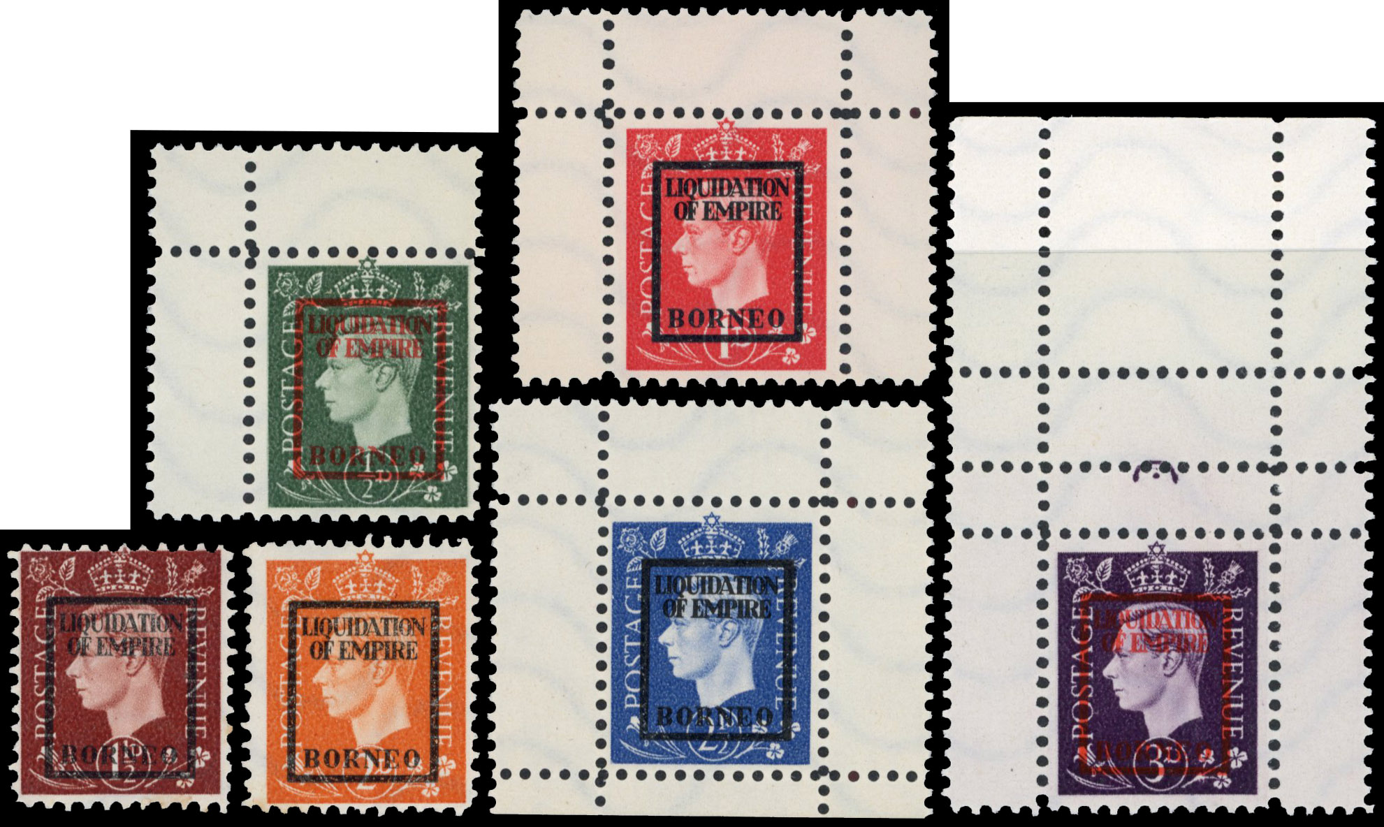 German Propaganda Forgeries; Borneo set unused