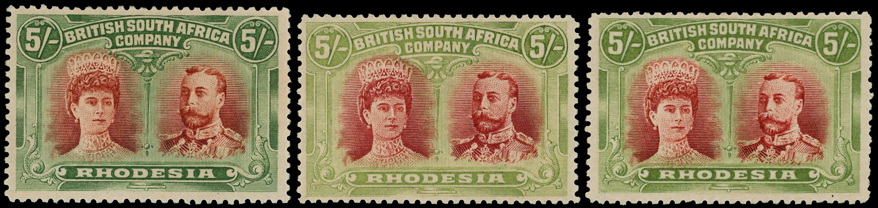 1910-13 5s mint (3) selection