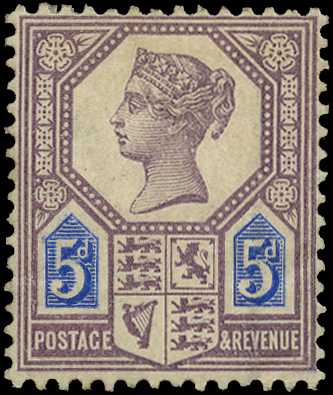 1887-92 5d dull purple and blue Die 1,...