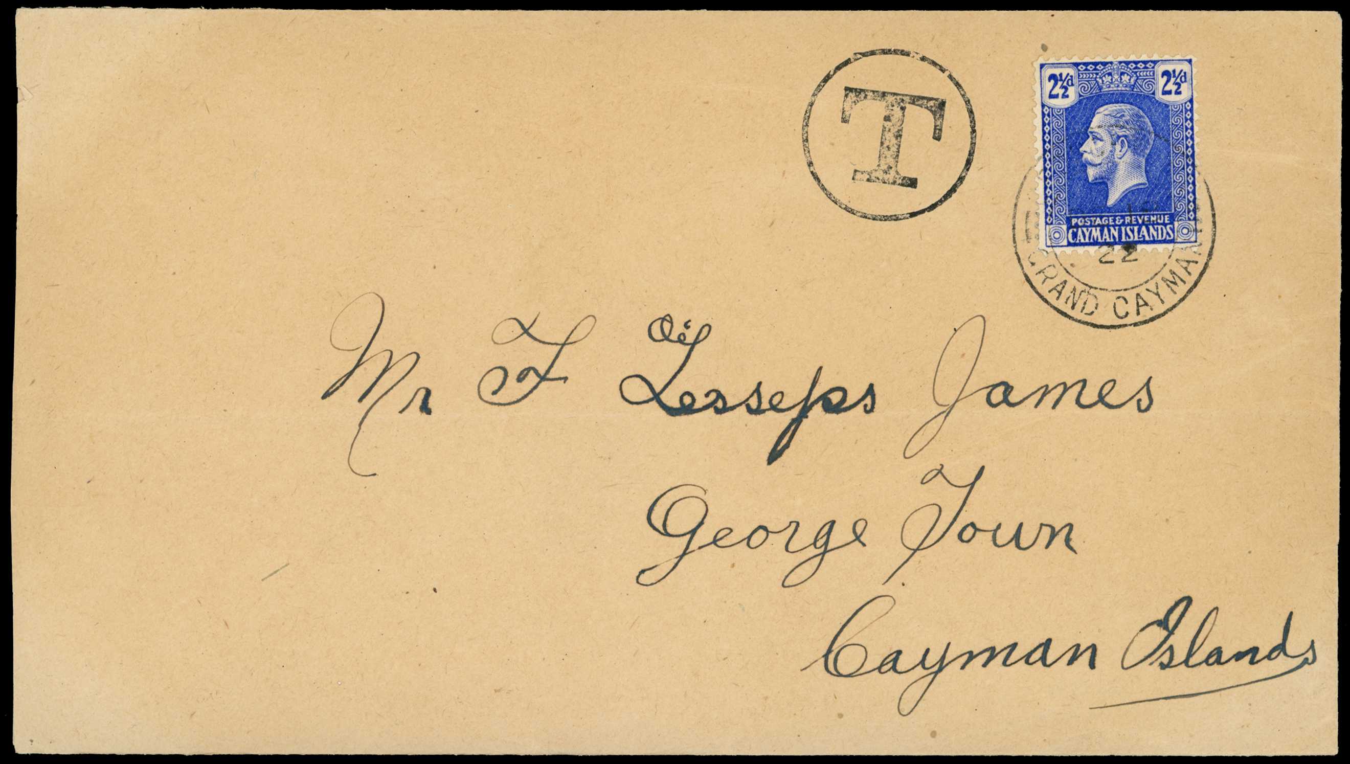 1922 Unfranked letter thought to have arrived...