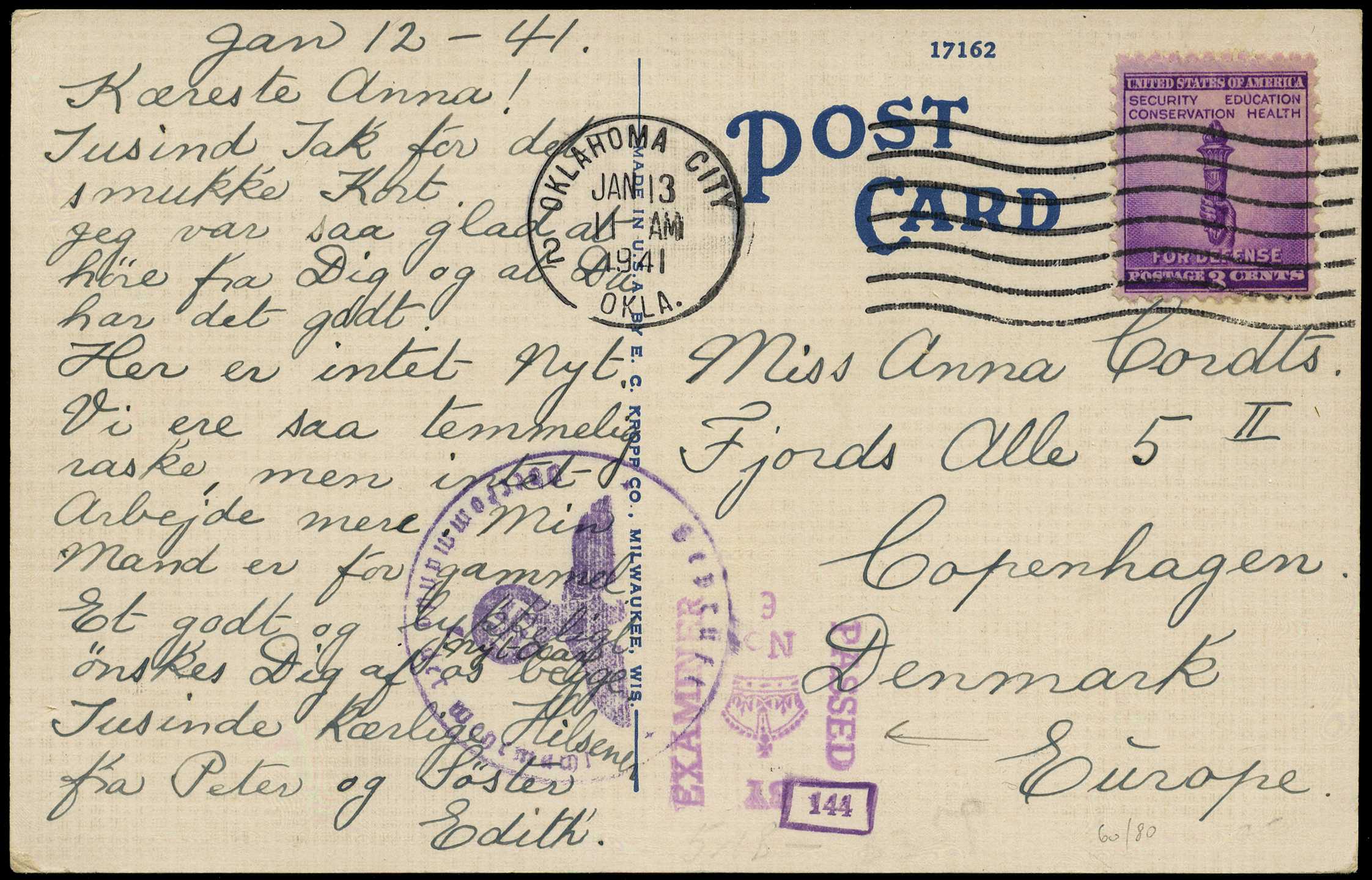 Postal History. 1954 cover (8½ x 4") to...