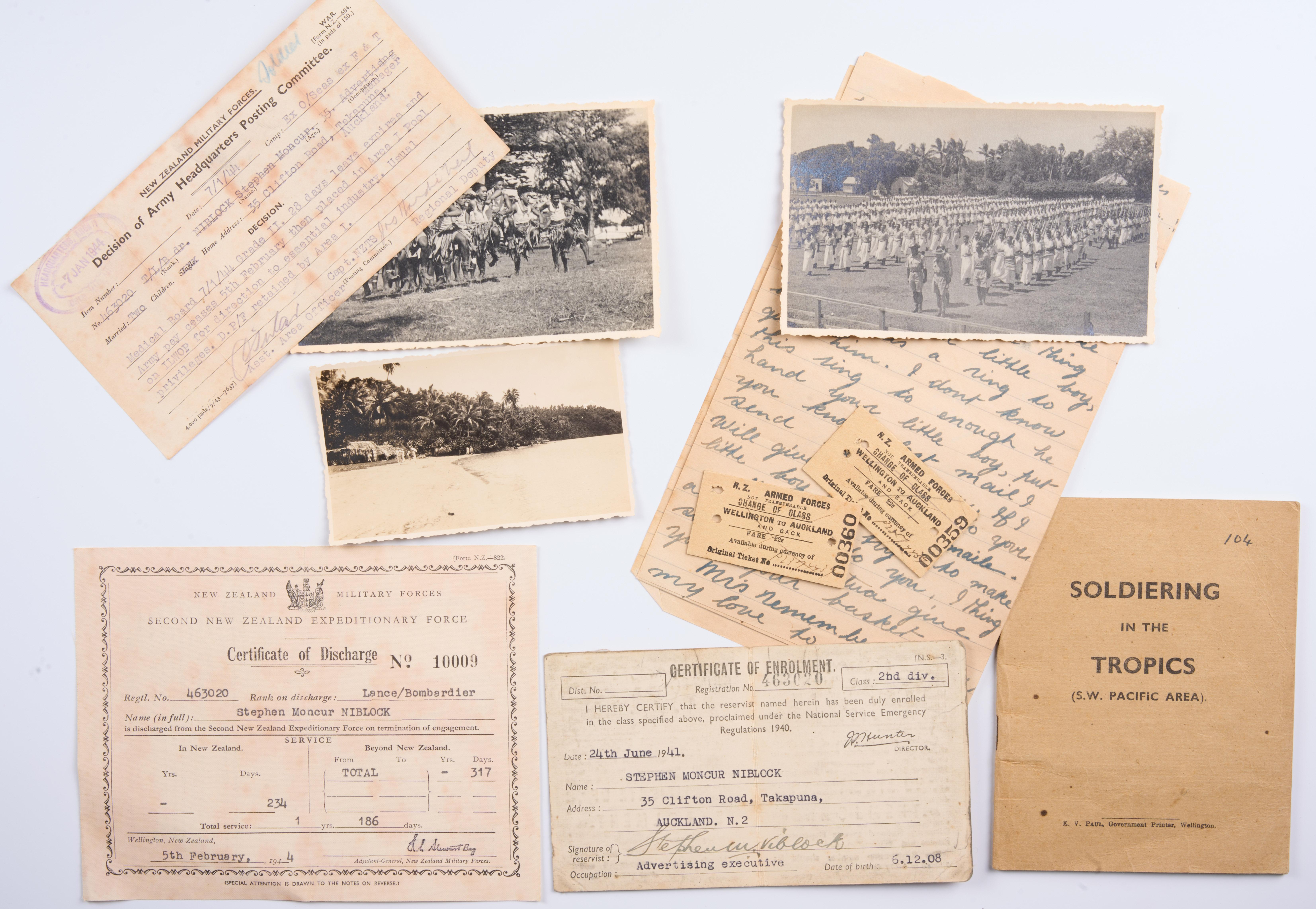 WW2 Paperwork to New Zealand Soldier