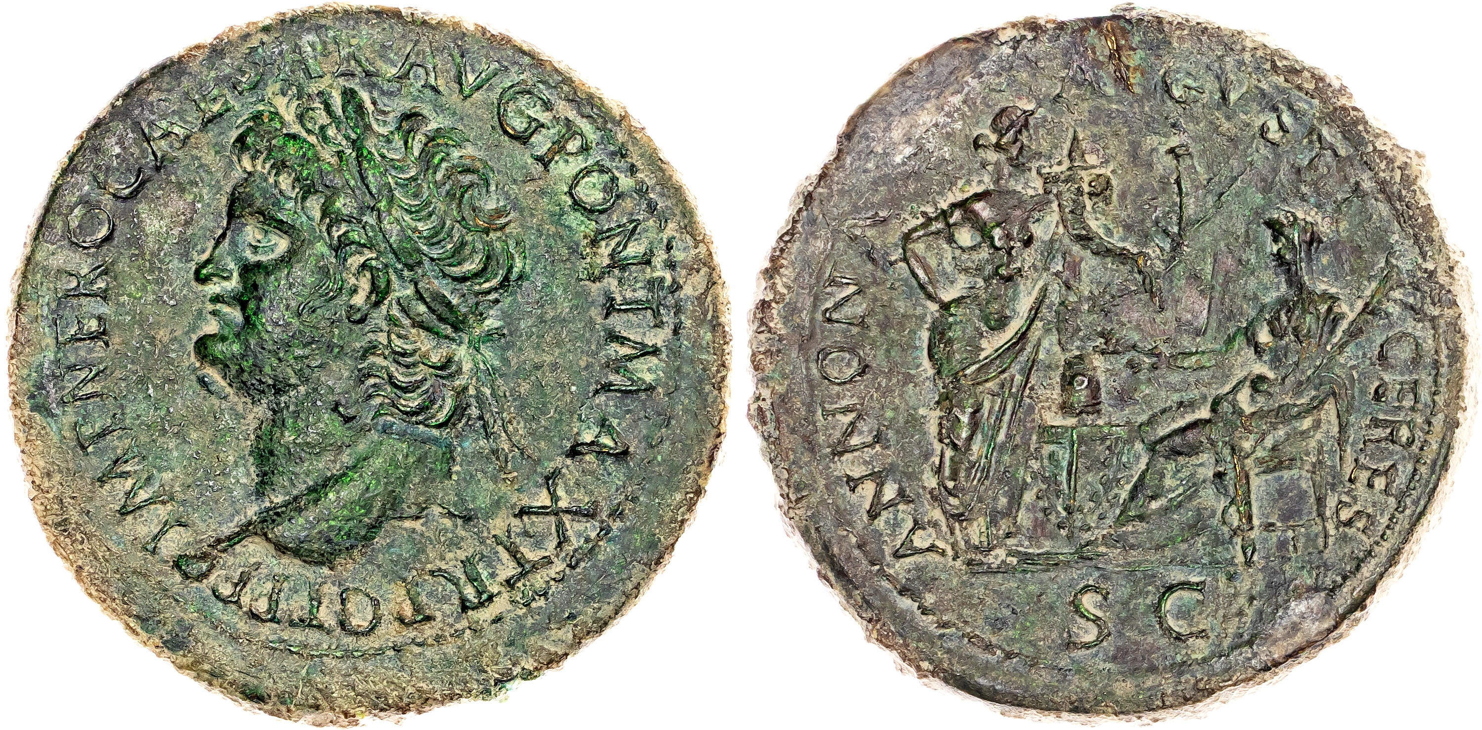 Nero (AD 54-68) AE Sestertius, Rome, AD 66, 25.92g.