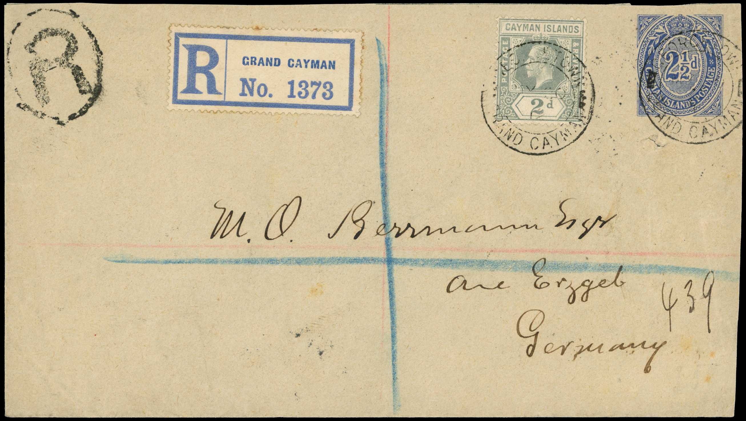1923 Uprated 2½ d Postal Envelope (HG B2) with...