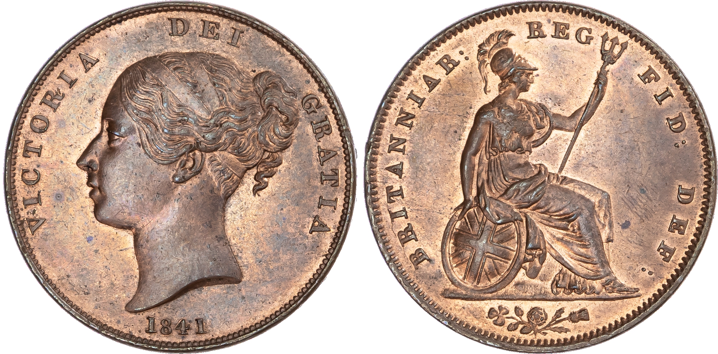 Victoria (1837‑1901), Penny, 1841.