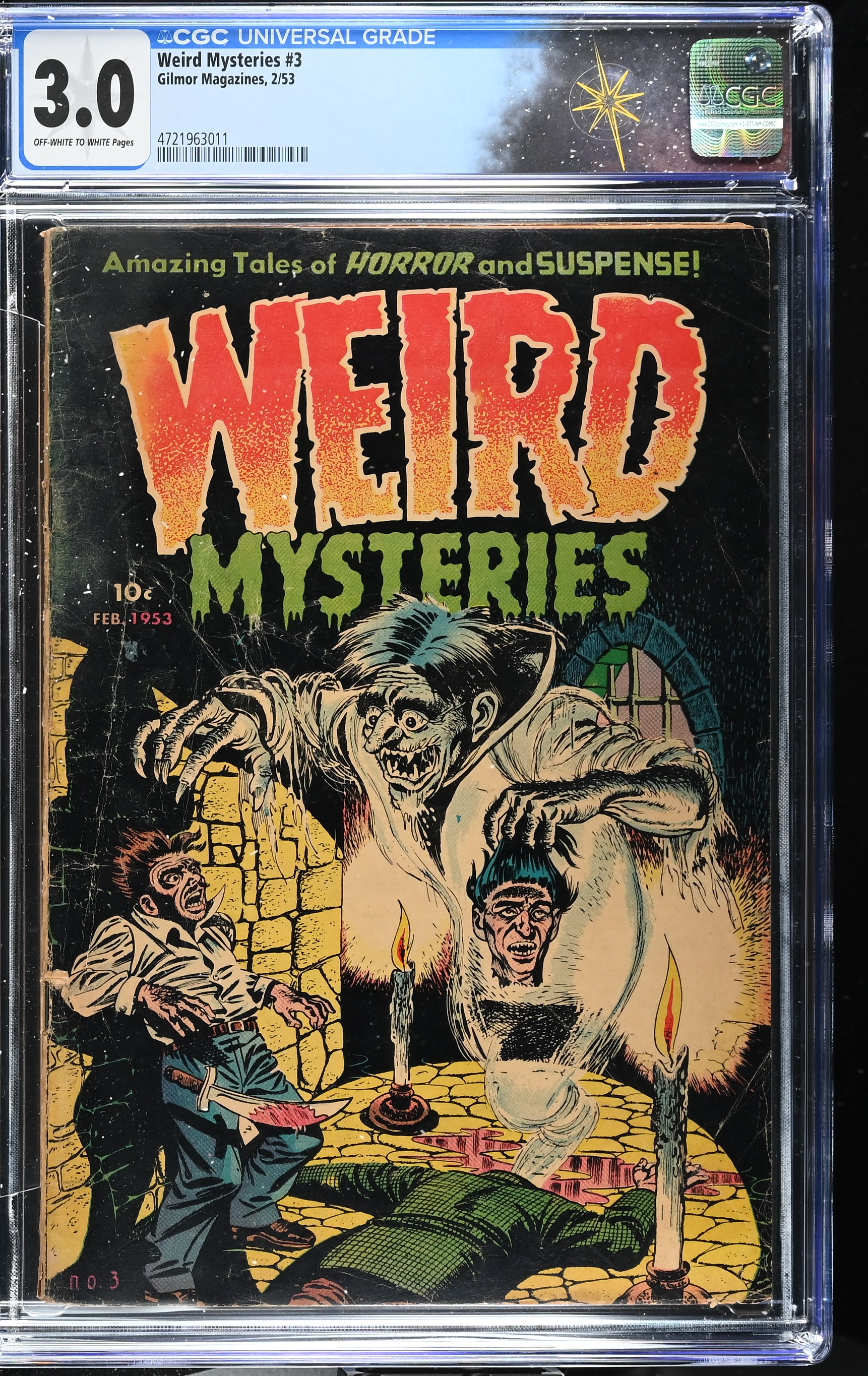 Weird Mysteries #3 CGC 3.0 Decapitation Cover by Bernard Baily (Gilmor Magazines, 1953) Off-White to White Pages