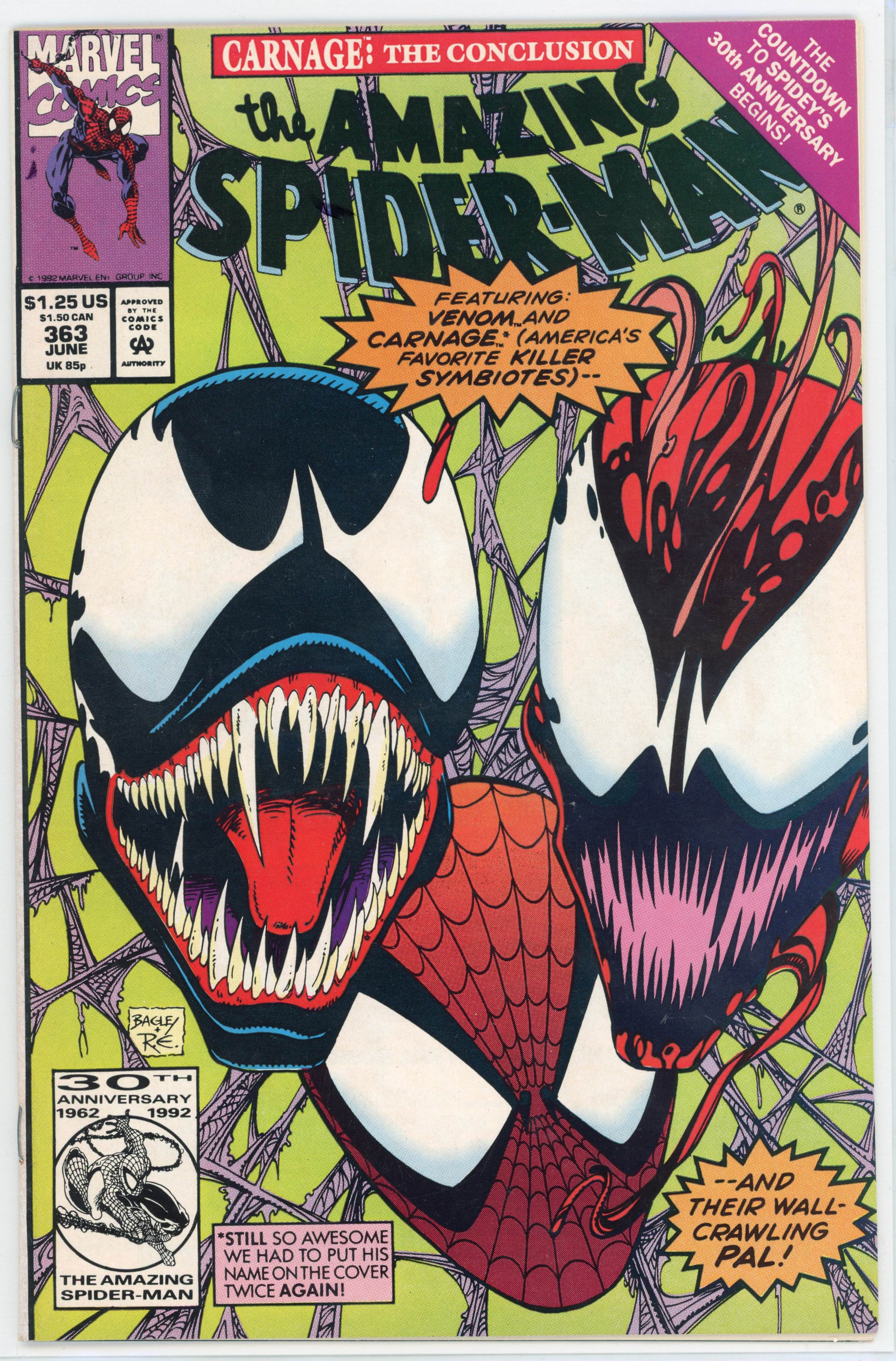 Amazing Spider-Man #363 (Marvel Comics, 1992) Third appearance of Carnage