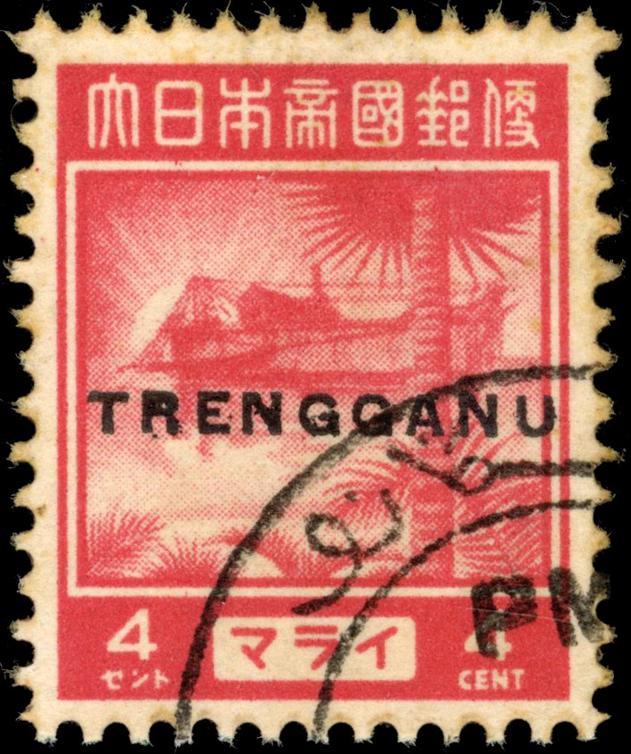 Thai Occupation of Trengganu: 1944 SG TT22 4c used