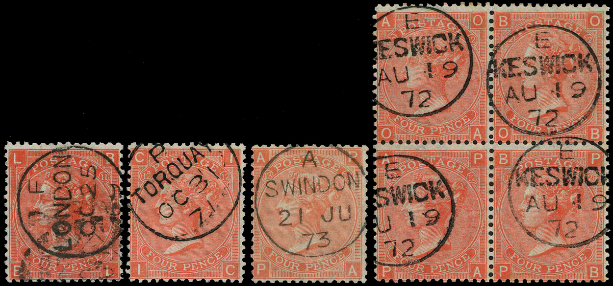 1869-73 4d vermilion Pl’s. 11-14.