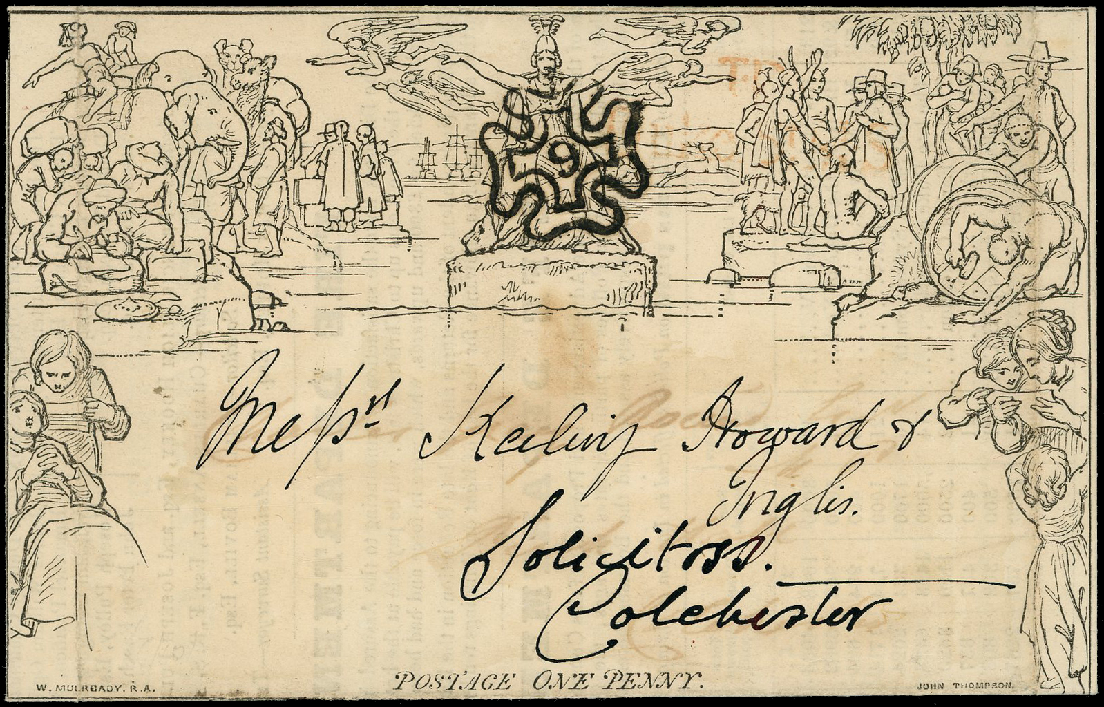 1840 Mulready Lettersheet Forme 2 Stereo A25.
